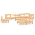 Set Divani da Giardino 10 pz in Legno Massello di Pino