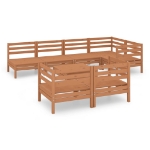 Set Divani da Giardino 8 pz in Legno Massello di Pino Miele