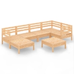 Set Divani da Giardino 7 pz in Legno Massello di Pino