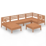 Set Salotto da Giardino 7 pz in Legno Massello di Pino Miele