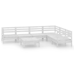 Set Divani da Giardino 7 pz in Legno Massello di Pino Bianco