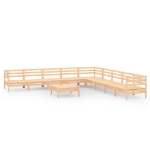 Set Divani da Giardino 10 pz in Legno Massello di Pino