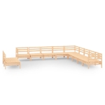 Set Divani da Giardino 11 pz in Legno Massello di Pino