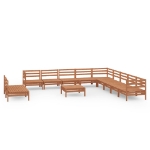 Set Divani da Giardino 8 pz in Legno Massello di Pino Miele