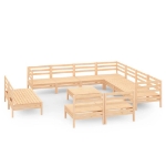 Set Divani da Giardino 12 pz in Legno Massello di Pino