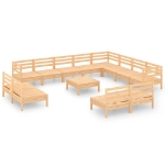 Set Divani da Giardino 13 pz in Legno Massello di Pino