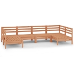 Set Divani da Giardino 6 pz Miele in Legno Massello di Pino