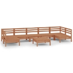 Set Salotto da Giardino 8pz in Legno Massello di Pino Miele