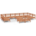 Set Salotto da Giardino 13 pz in Legno Massello di Pino Miele