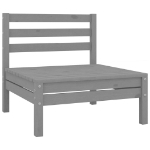 Set Divani da Giardino 10 pz Grigio in Legno Massello di Pino