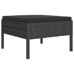 Set Divani da Giardino 5 pz con Cuscini in Polyrattan Nero