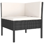 Set Divani da Giardino 5 pz con Cuscini in Polyrattan Nero