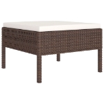 Set Divani da Giardino 8 pz con Cuscini in Polyrattan Marrone