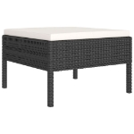 Set Divani da Giardino 9 pz con Cuscini in Polyrattan Nero