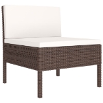 Set Divani da Giardino 9 pz con Cuscini in Polyrattan Marrone