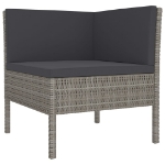 Set Divani da Giardino 6 pz con Cuscini in Polyrattan Grigio