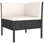 Set Divani da Giardino 11 pz con Cuscini in Polyrattan Nero