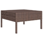 Set Divani da Giardino 11 pz con Cuscini in Polyrattan Marrone