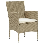 Set Pranzo da Giardino 5 pz con Cuscini in Polyrattan Beige