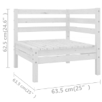 Set Divani da Giardino 10 pz Bianco in Legno Massello di Pino