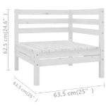 Set Divani da Giardino 11 pz Bianco in Legno Massello di Pino