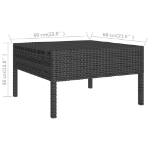 Set Divani da Giardino 9 pz con Cuscini in Polyrattan Nero