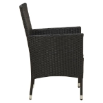 Set da Pranzo da Giardino 7 pz con Cuscini in Polyrattan Nero