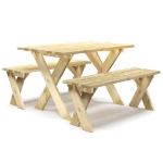 Set da Pranzo da Giardino 3 pz in Legno di Pino Impregnato