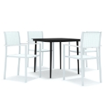 Set Mobili da Pranzo per Giardino 5 pz Bianco