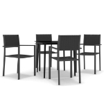 Set da Pranzo da Giardino 5 pz Nero