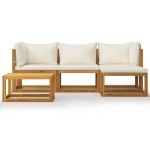 Set Divani Giardino 5 pz con Cuscini Legno Massello di Acacia