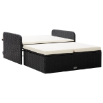 Set Divani da Giardino 2 pz con Cuscini in Polyrattan Nero