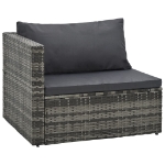 Set Divani da Giardino 5 pz con Cuscini in Polyrattan Grigio