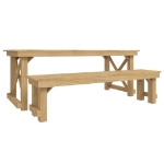 Set da Pranzo da Giardino 3 pz in Legno di Pino Impregnato