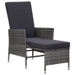 Set Divani da Giardino 2 pz con Cuscini in Polyrattan Grigio