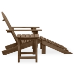 Sedia Adirondack con Ottomana e Tavolo Abete Massello Marrone