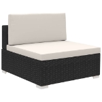 Set Divani da Giardino 6 pz con Cuscini in Polyrattan Nero