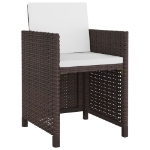 Set da Pranzo da Giardino 9 pz con Cuscini Polyrattan Marrone