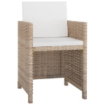 Set da Pranzo da Giardino 9 pz con Cuscini in Polyrattan Beige