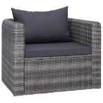 Set Divani da Giardino 6 pz con Cuscini in Polyrattan Grigio