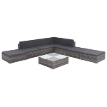 Set Divani da Giardino 8 pz con Cuscini in Polyrattan Grigio