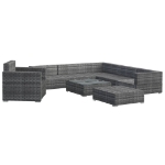 Set Divani da Giardino 8 pz con Cuscini in Polyrattan Grigio