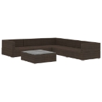 Set Divani da Giardino 6 pz con Cuscini in Polyrattan Marrone