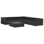 Set Divani da Giardino 6 pz con Cuscini in Polyrattan Nero