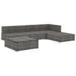 Set Divani da Giardino 5 pz con Cuscini in Polyrattan Grigio