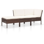 Set Divani da Giardino 8 pz con Cuscini in Polyrattan Marrone