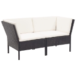 Set Divani da Giardino 8 pz con Cuscini in Polyrattan Nero