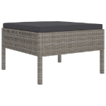 Set Divani da Giardino 2 pz con Cuscini in Polyrattan Grigio