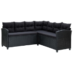 Set Divani da Giardino 6 pz con Cuscini in Polyrattan Nero