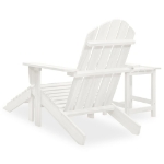 Sedia Adirondack con Ottomana e Tavolo in Abete Massello Bianco